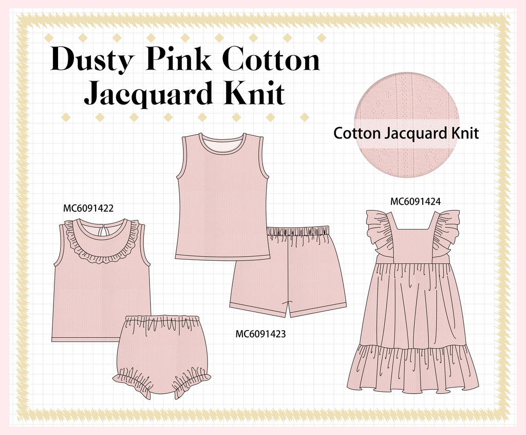 PO107 Dusty pink jacquard ruffle collection  ETA MARCH