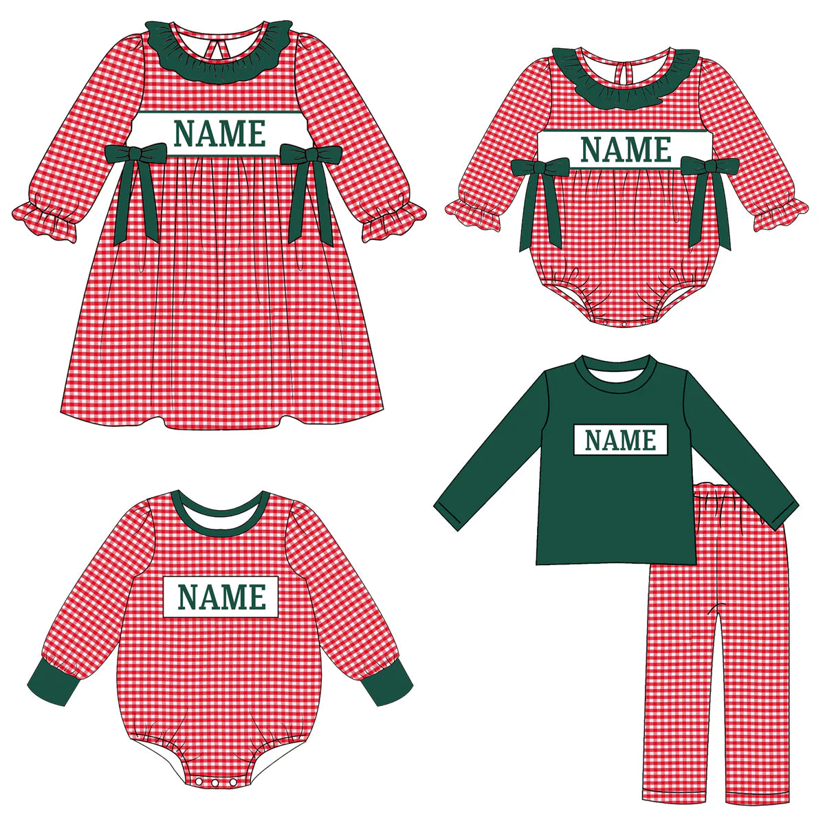 Gingham Christmas Basics Machine Smock - ETA NOVEMBER