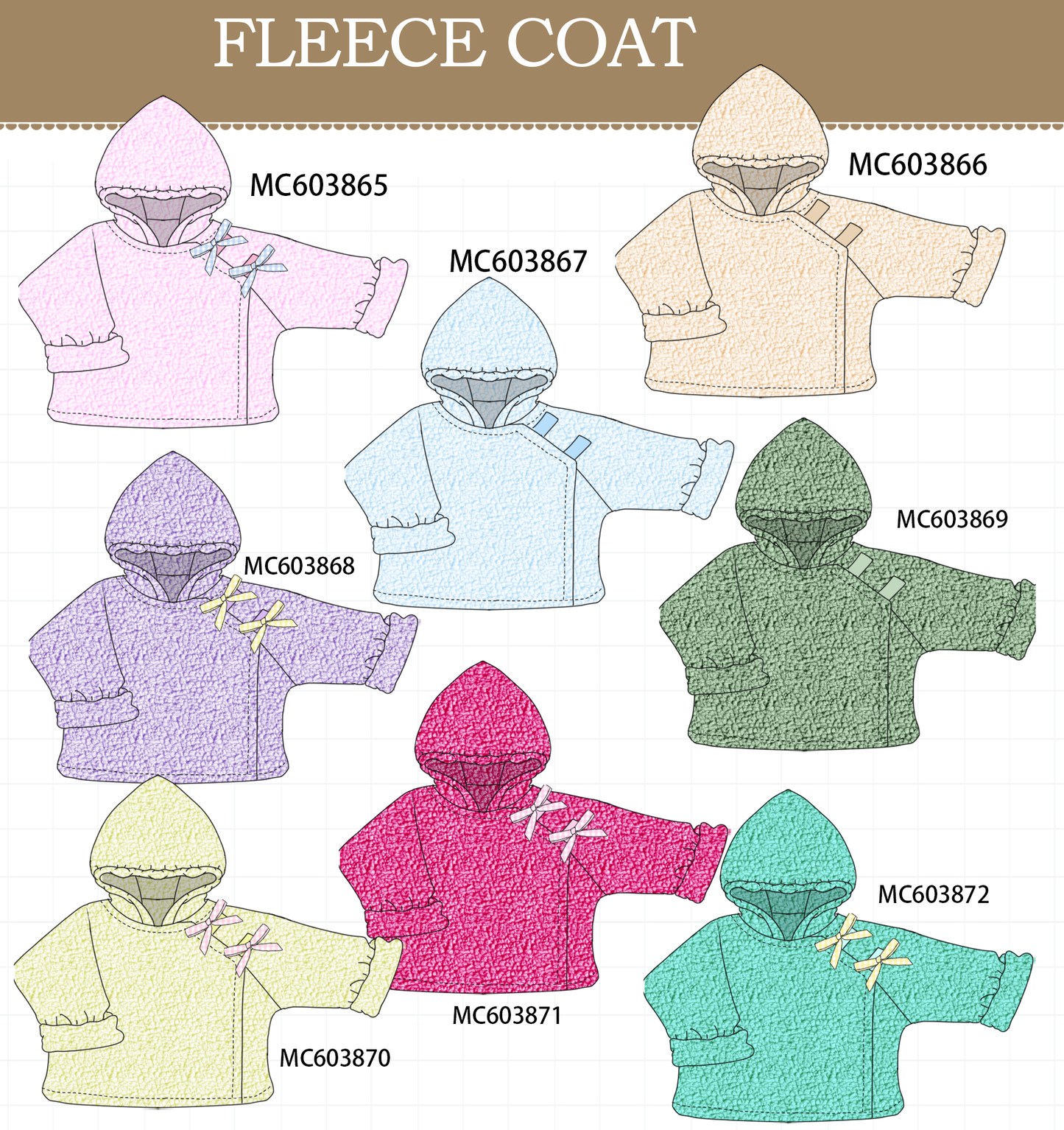 PO85 Fleece bow coat collection - ETA  LATE AUGUST to LC