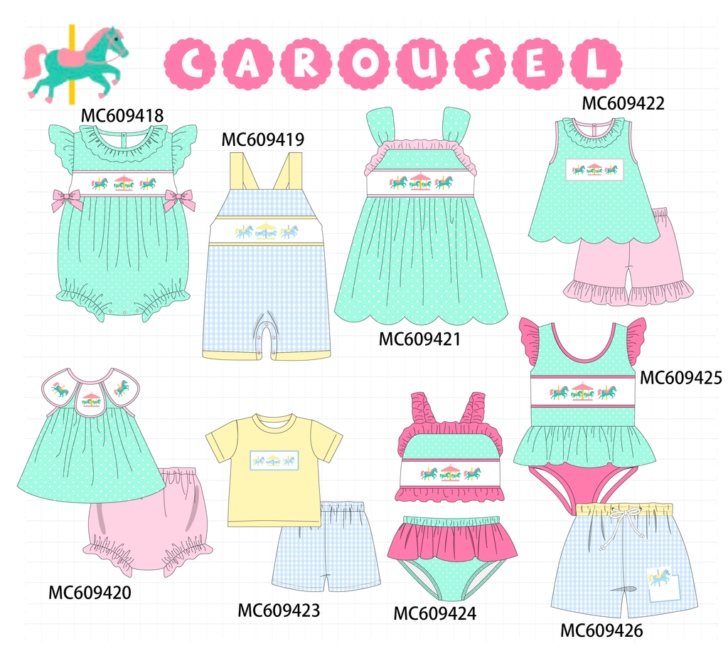 ETA MARCH 2026-po104 Green carousel embroidery collection