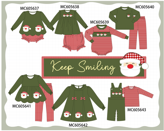 PO93 Green christmas santa claus applique collection - ETA mid-November to LC