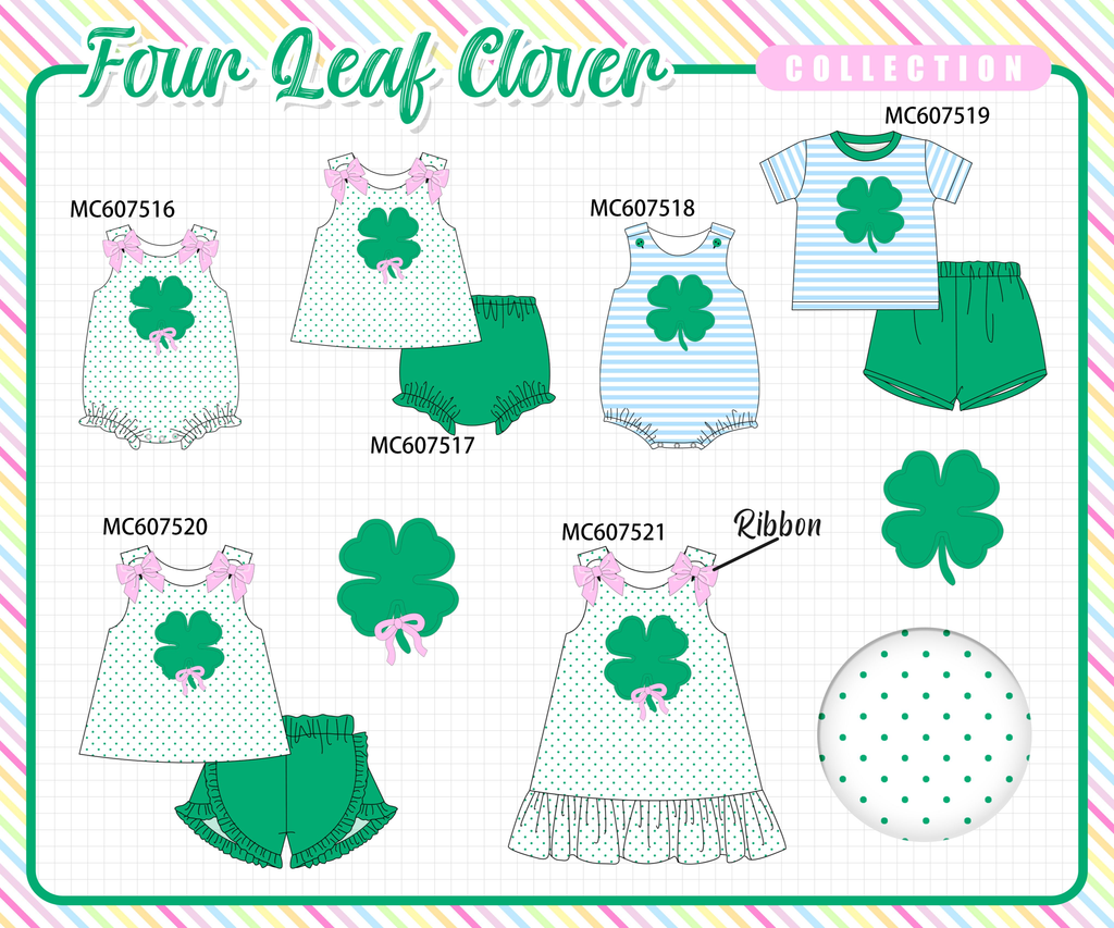 PO99 Green clover applique collection