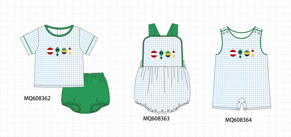 ETA MARCH 2026-po103 Green fishing embroidry plaid collection