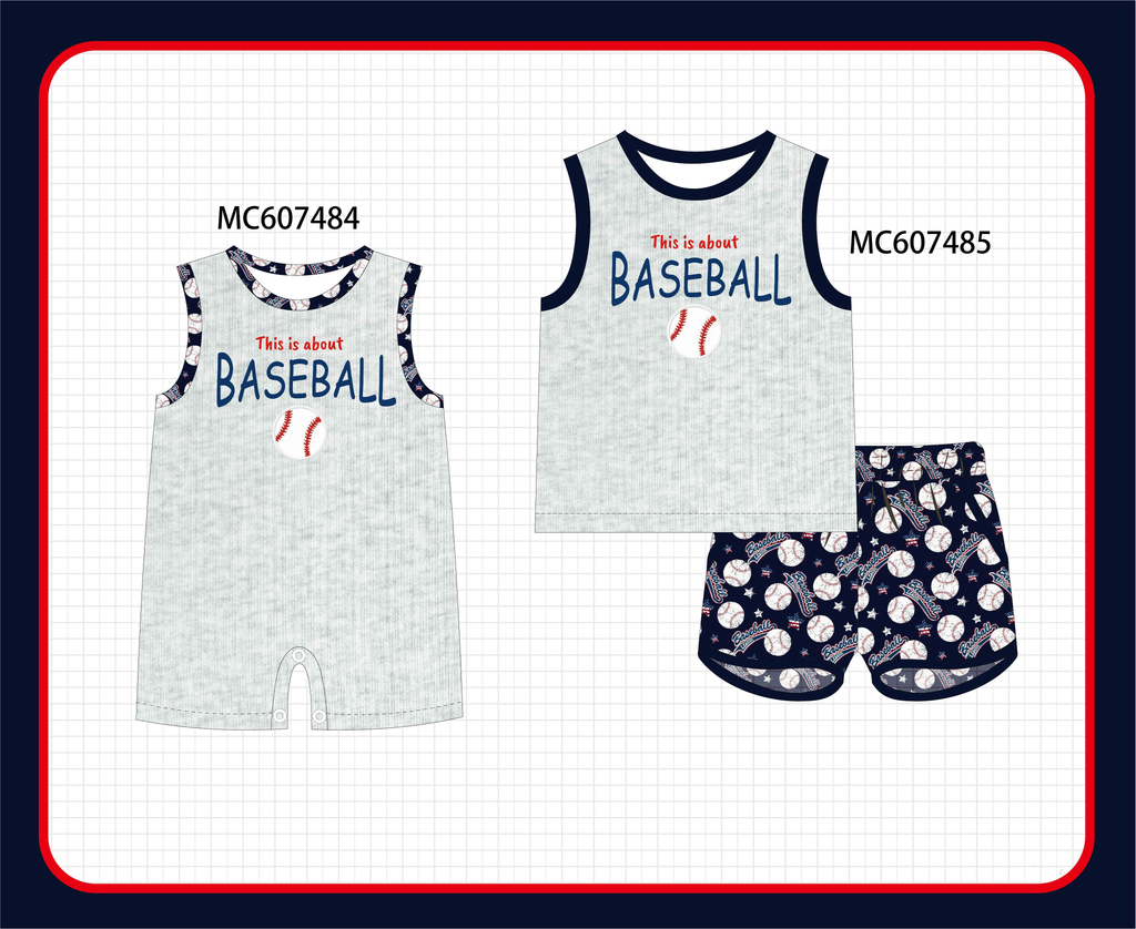 PO99 Grey baseball embroidery collection