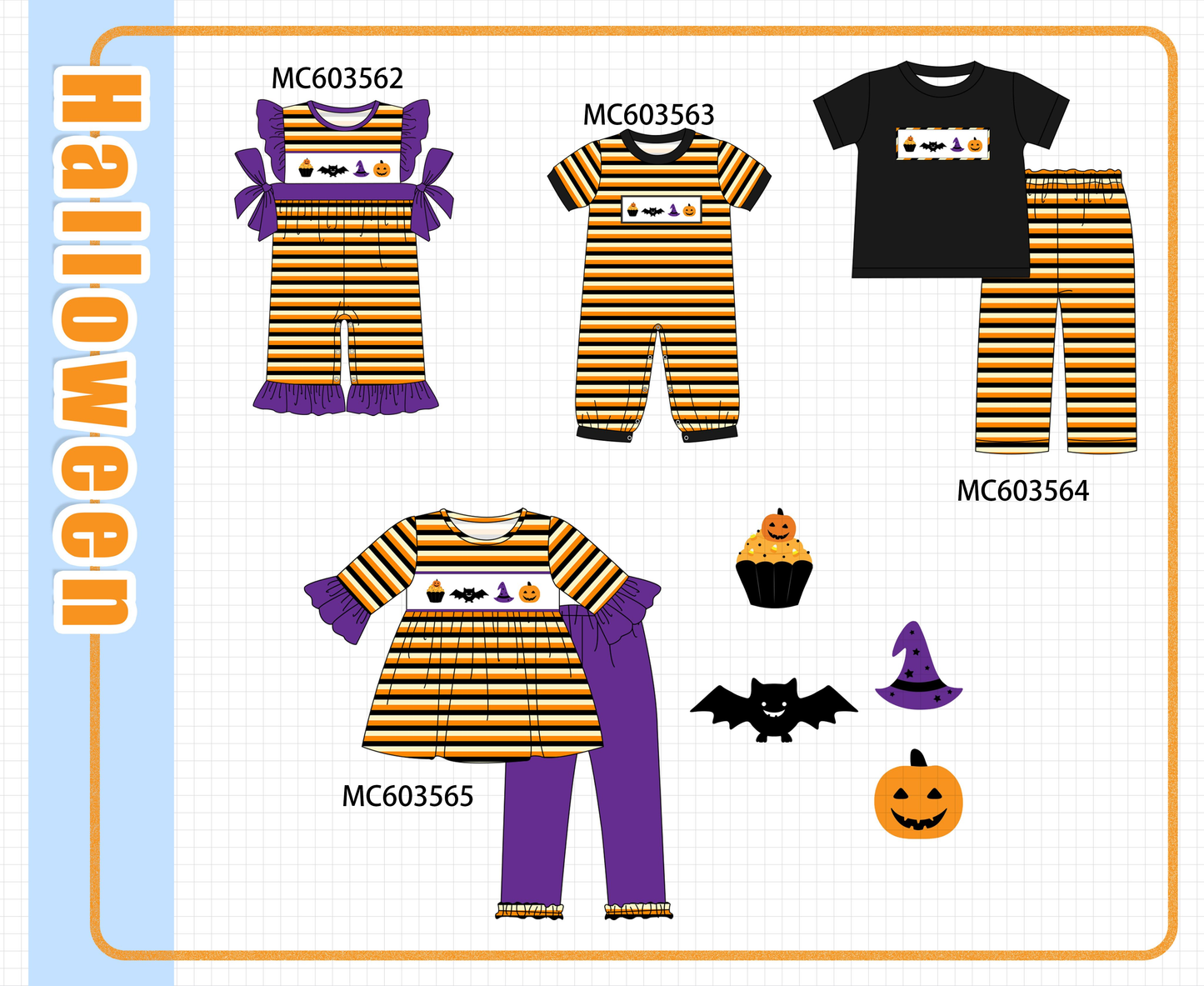 PO85 Halloween pumpkin stripe collection - ETA  LATE AUGUST to LC