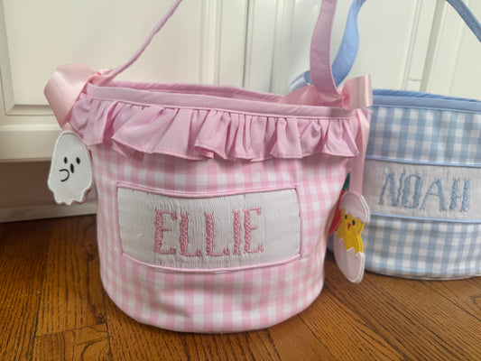 Hand Smocked - Multi-Holiday Basket - Custom Name - ETA October to LC
