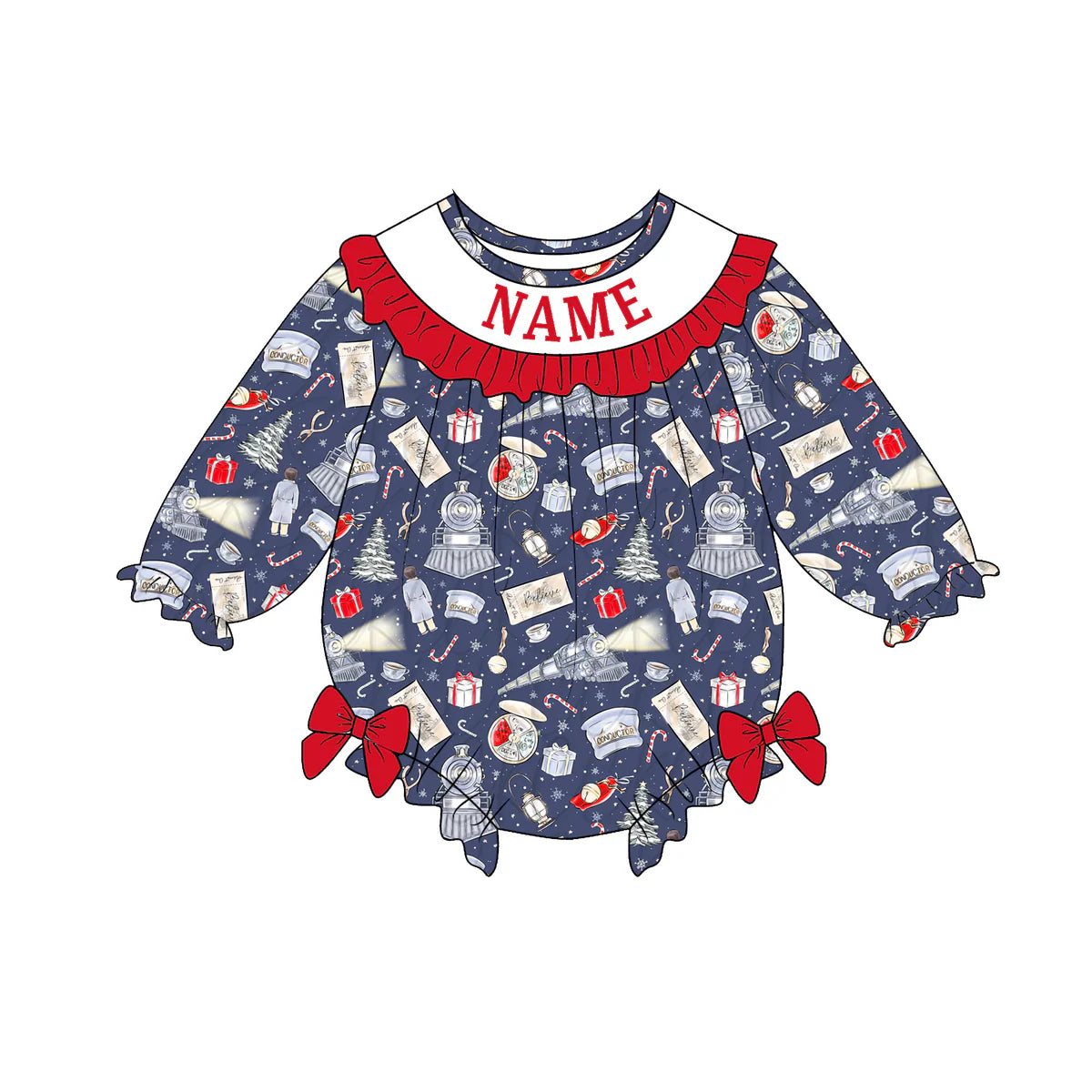 Christmas Train Machine Smock - ETA NOVEMBER