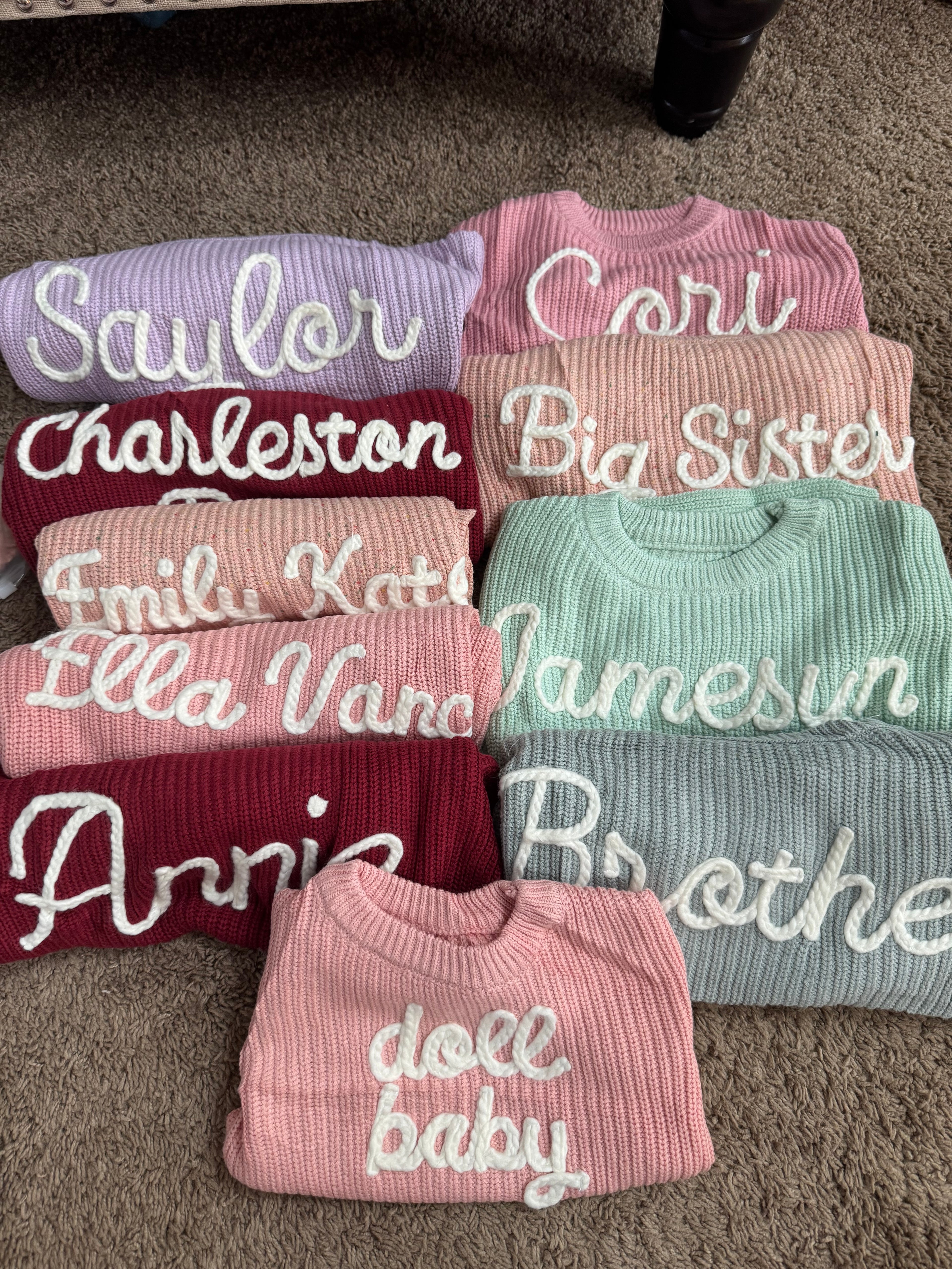 oversized machine embordered sweater - ETA EARLY NOV TO LC
