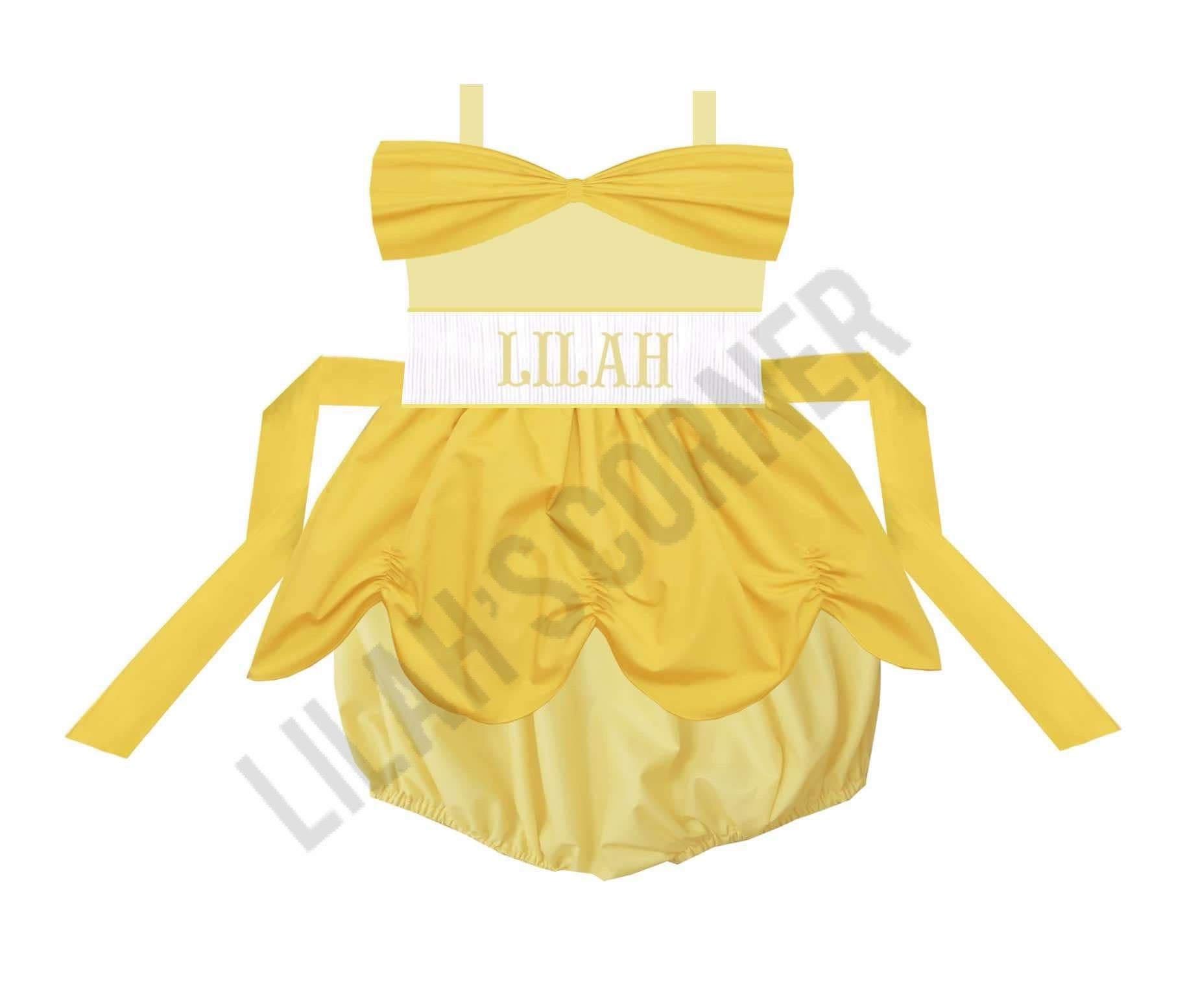 Hand Smocked Pretty As Princess Bubble