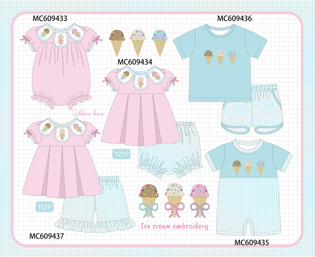 ETA MARCH 2026-po104 Ice cream embroidery collection