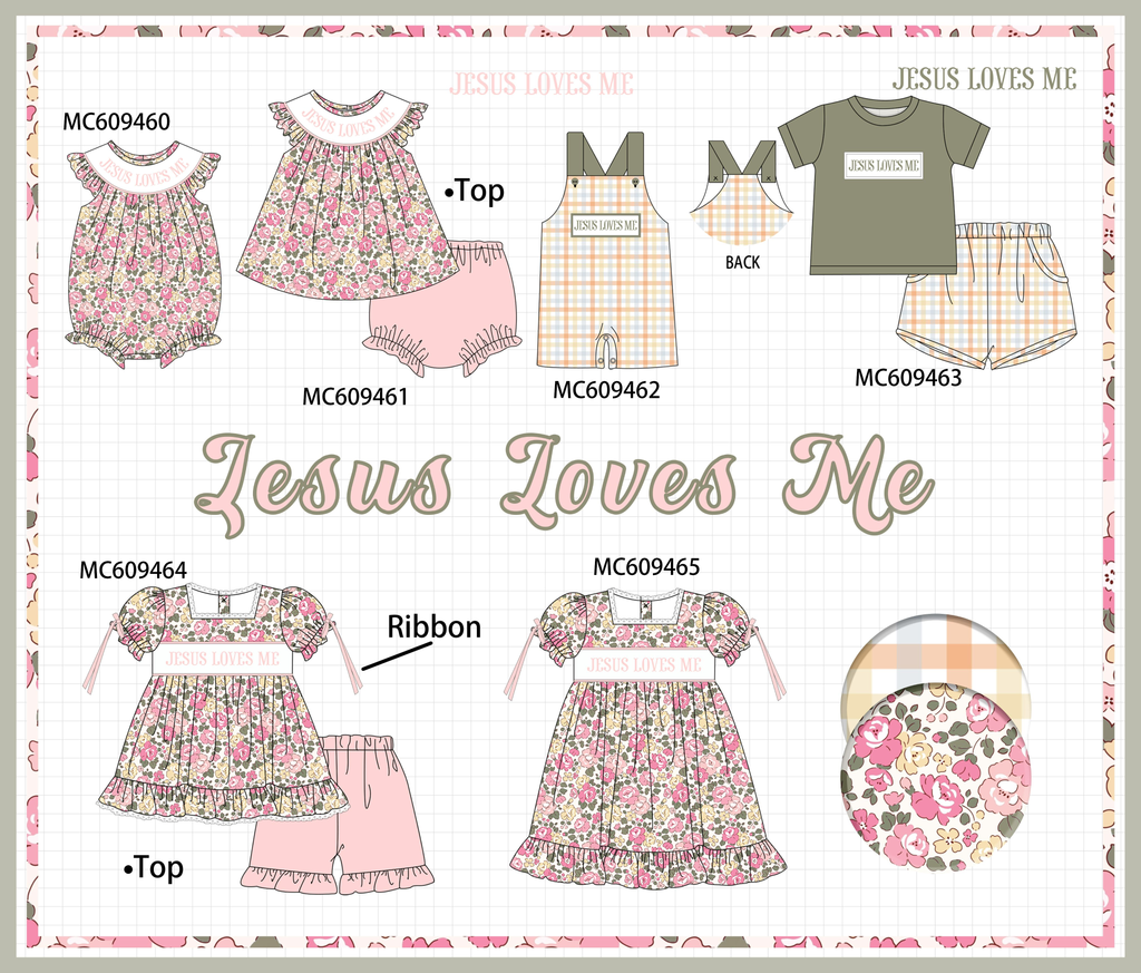 ETA MARCH 2026-po104 Jesus loves me embroidery floral ruffle collection