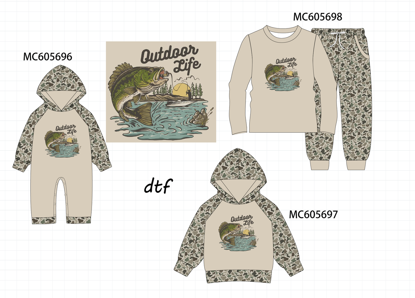 PO93 Khaki camo fishing print collection - ETA mid-November to LC