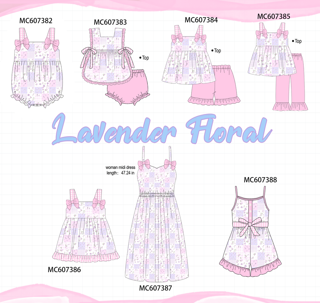 PO99 Lavender floral print ruffle collection