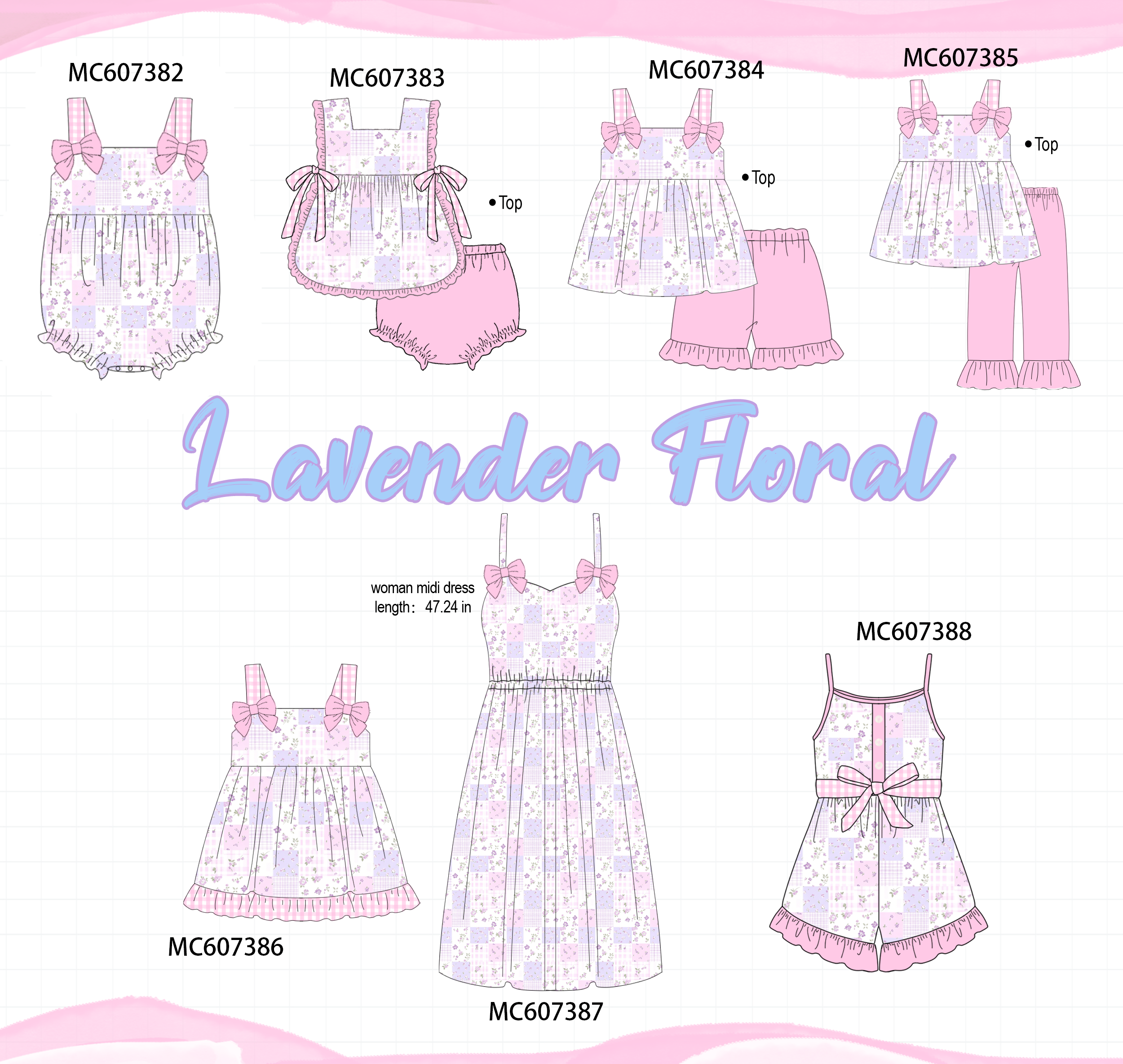 PO99 Lavender floral print ruffle collection