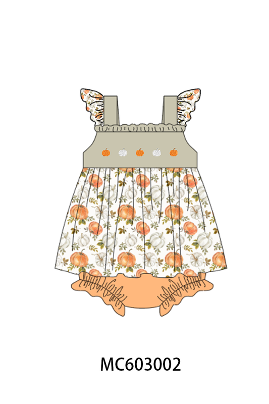 PO83 Orange pumpkin embroidery collection