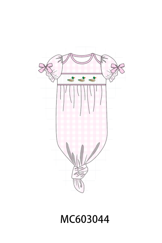 PO83 Pink mallard applique gingham girl collection