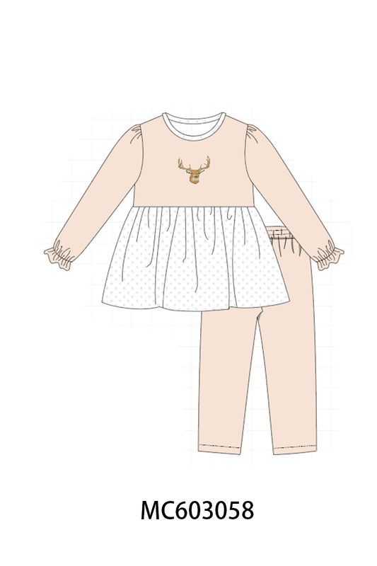 PO83 Beige deer embroidery collection (eta August)