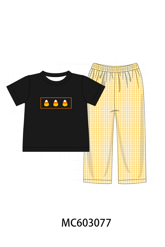 PO83 Halloween candy embroidery gingham collection (eta August)