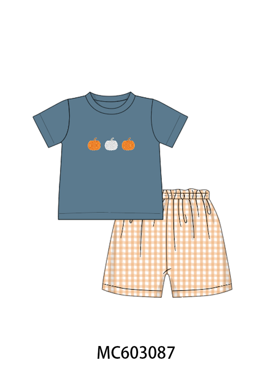 PO83 Orange pumpkin embroidery collection