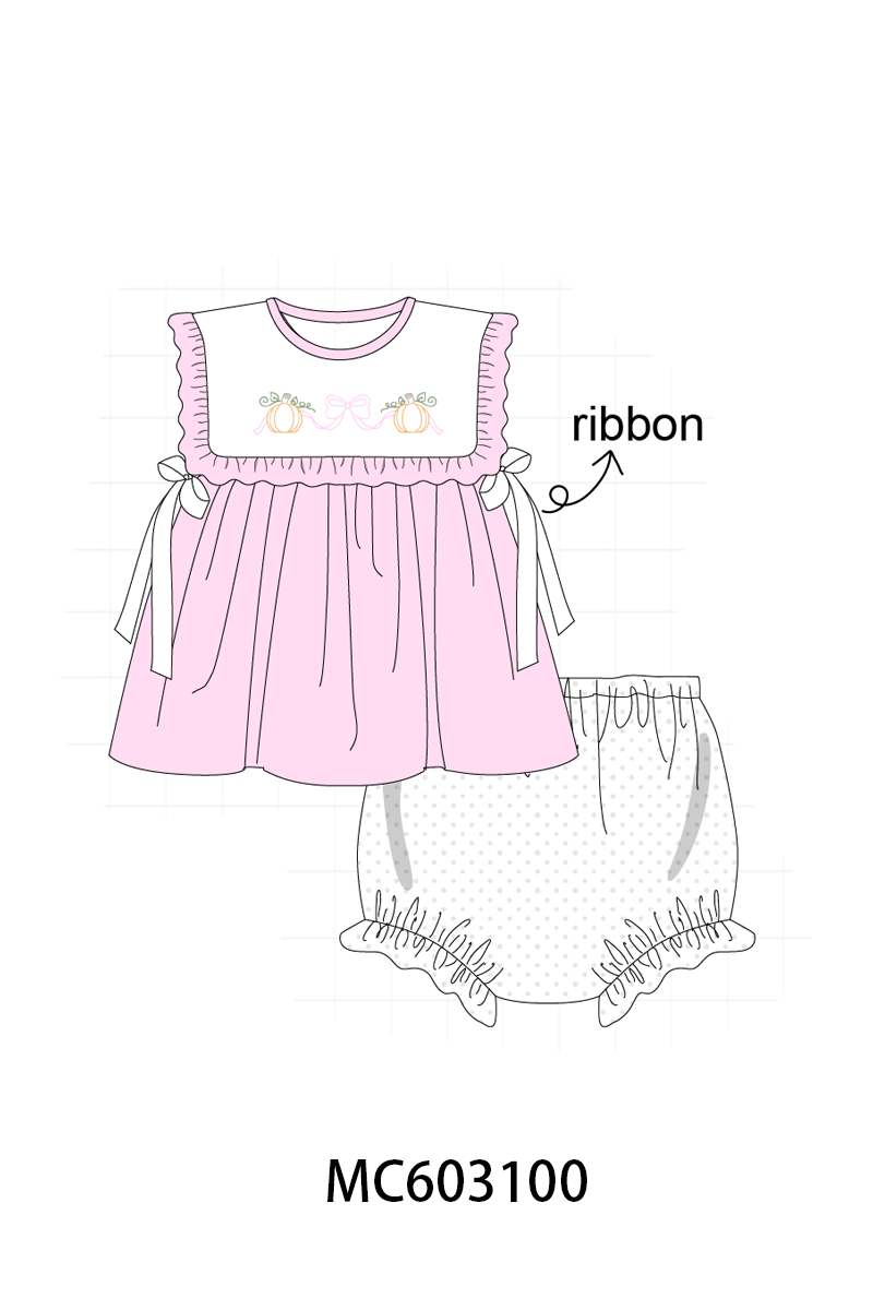 PO83 Pumpkin with bow embroidery collection (eta August)