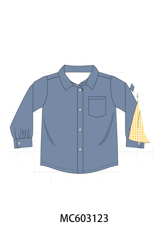 PO83 Blue pumpkin bow smocked gingham collection 2 (eta August)