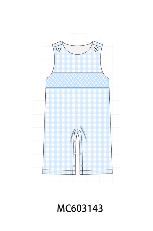 PO83 Blue bow smocked floral gingham collection (eta August)