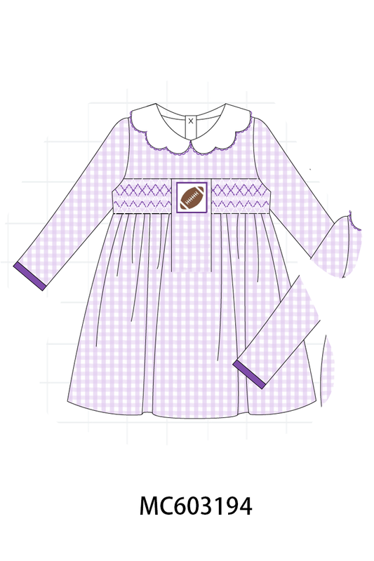 PO83 Multicolored football smocked gingham collection 1 (eta August)