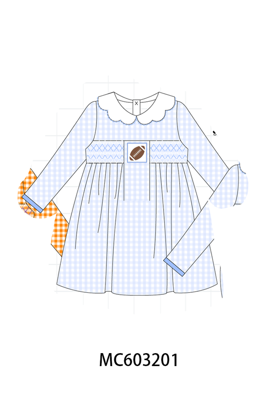 PO83 Multicolored football smocked gingham collection 2 (eta August)
