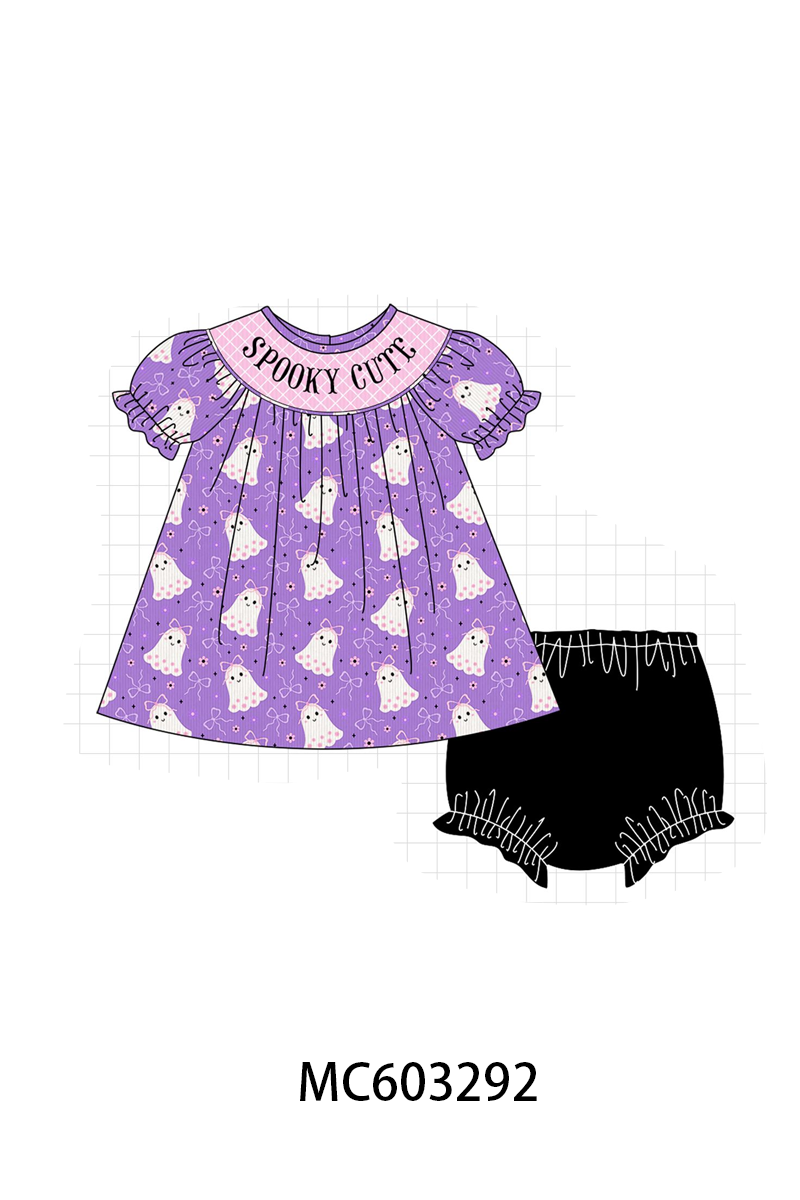 PO83 Purple halloween spooky cute smocked collection (eta August)