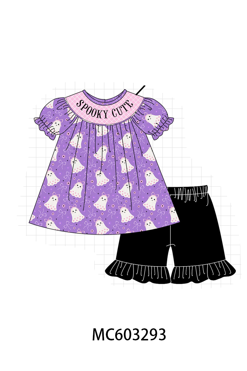 PO83 Purple halloween spooky cute smocked collection (eta August)