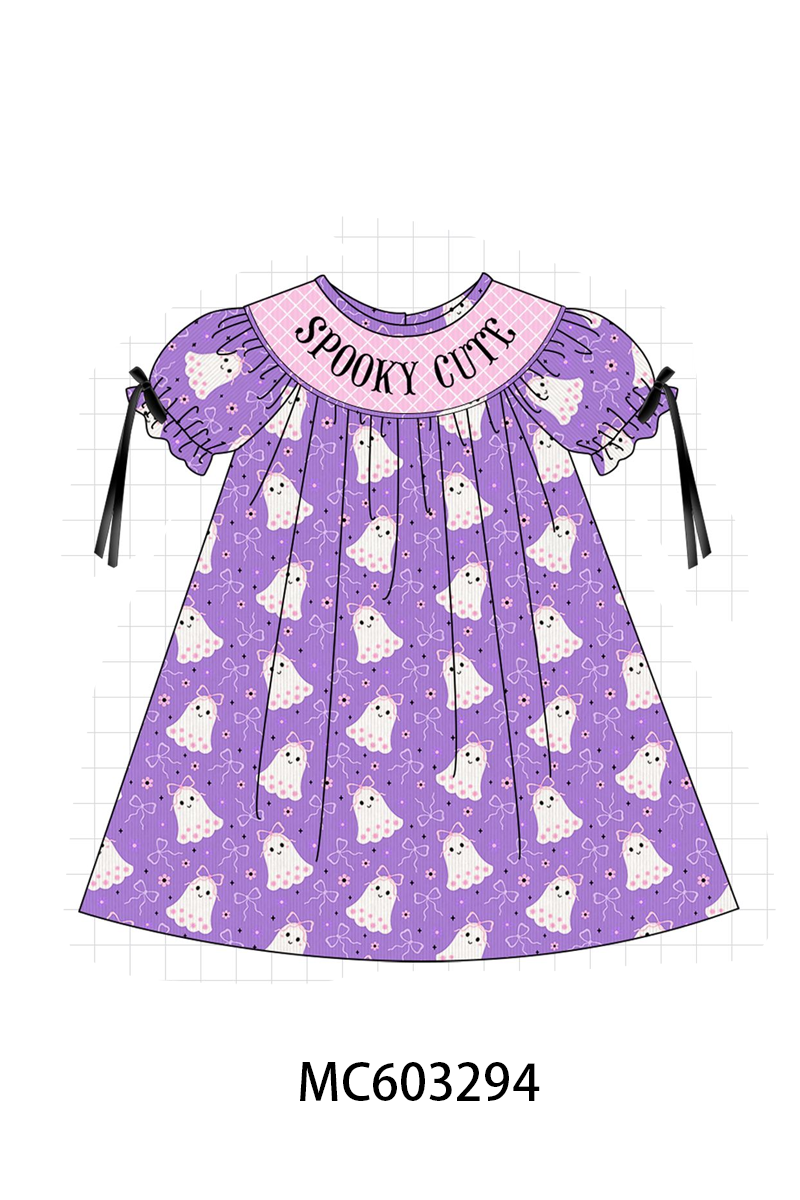 PO83 Purple halloween spooky cute smocked collection (eta August)
