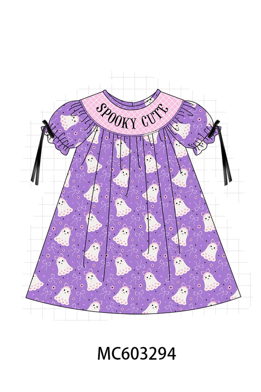 PO83 Purple halloween spooky cute smocked collection (eta August)