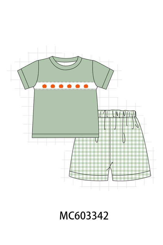 PO83 Blue&green pumpkin embroidery ruffle jacquard collection (eta August)