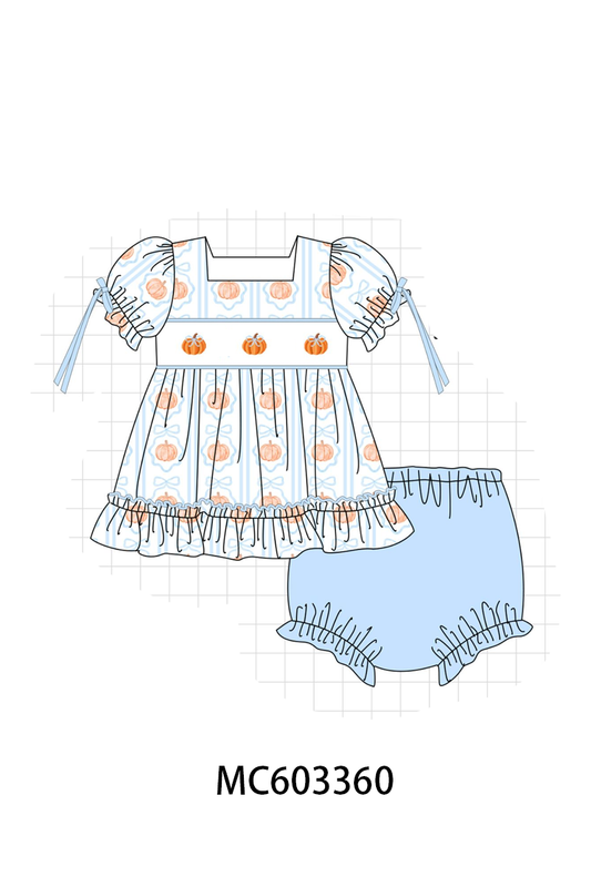 PO83 Blue pumpkin embroidery collection (eta August)