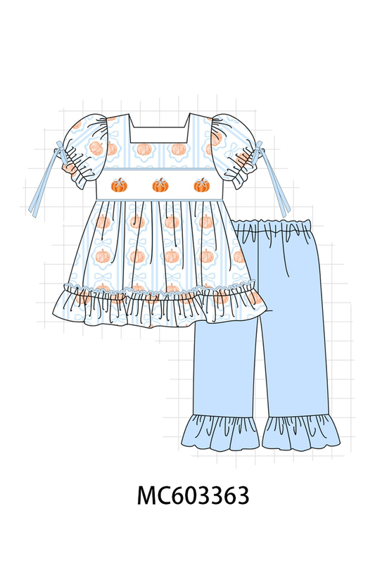 PO83 Blue pumpkin embroidery collection (eta August)