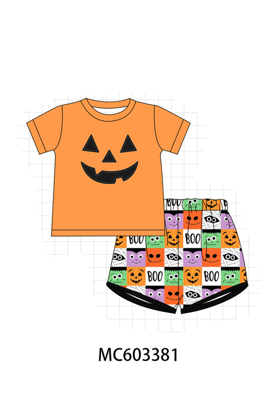 PO83 Orange halloween face applique collection (eta August)