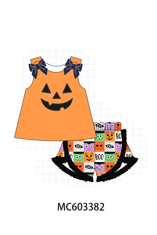 PO83 Orange halloween face applique collection (eta August)
