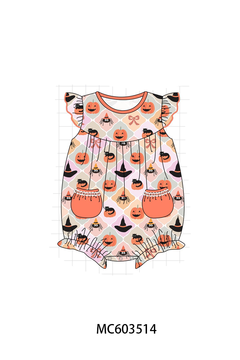 PO85 Halloween pumpkin spider bow ribbon ruffle collection - ETA  LATE AUGUST to LC