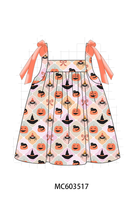 PO85 Halloween pumpkin spider bow ribbon ruffle collection - ETA  LATE AUGUST to LC