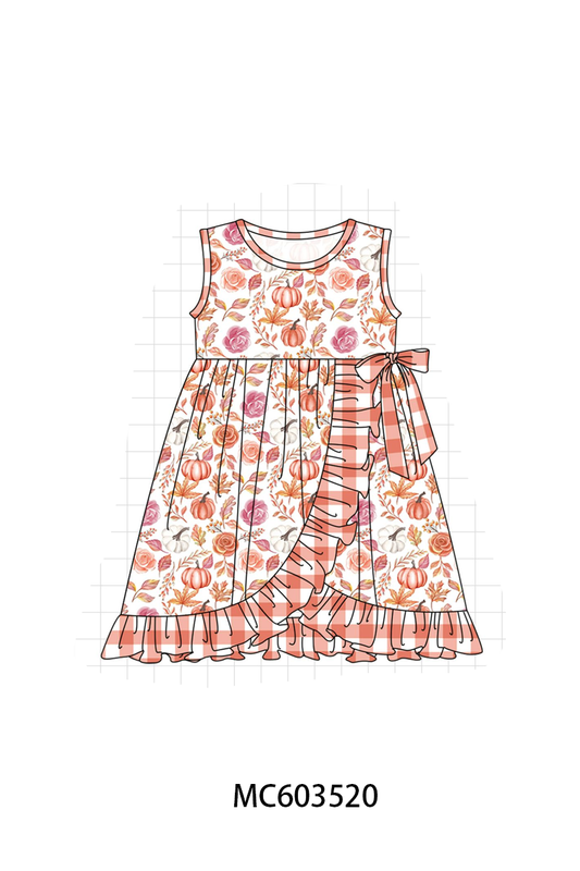 PO85 Pumpkin rose leaves print ruffle collection - ETA  LATE AUGUST to LC
