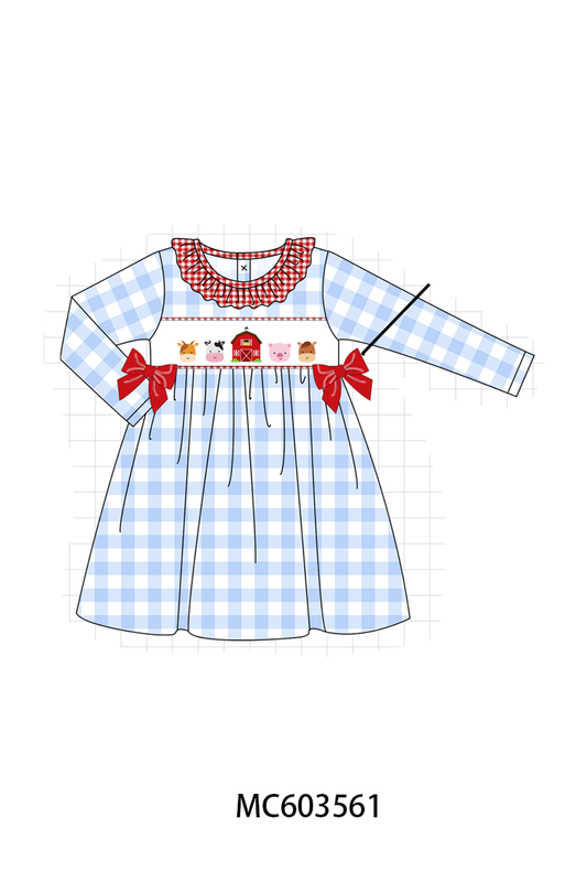 PO85 Blue farm embroidery gingham collection - ETA  LATE AUGUST to LC
