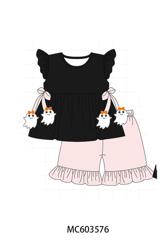 PO85 Black halloween ghost bow ruflle collection - ETA  LATE AUGUST to LC