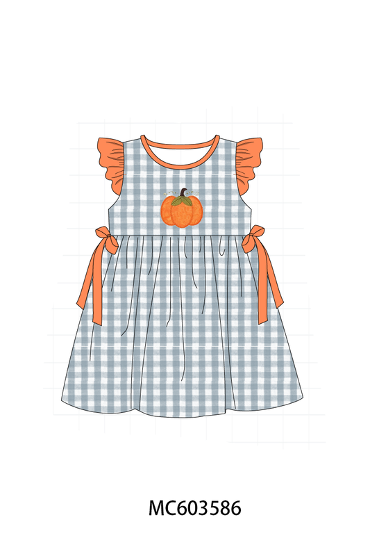 PO85 Orange pumpkin applique gingham collection - ETA  LATE AUGUST to LC