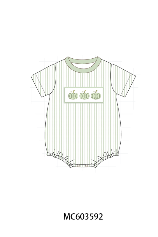 PO85 Sage pumpkin bow eembroidery stripe ruffle collection - ETA  LATE AUGUST to LC