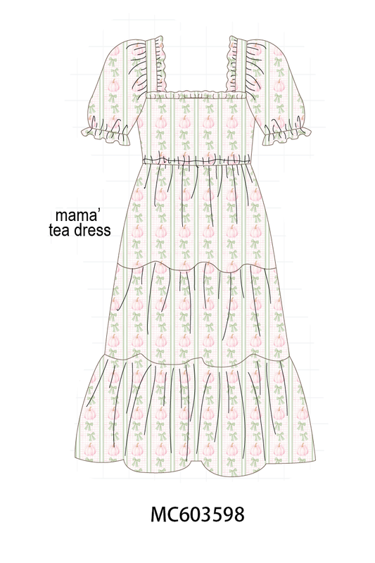 PO85 Sage pumpkin bow eembroidery stripe ruffle collection - ETA  LATE AUGUST to LC