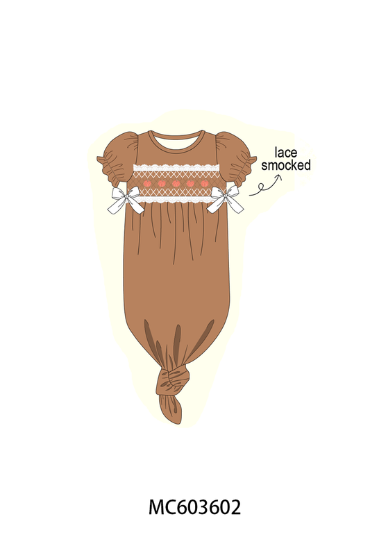 PO85 Brown pumpkin smocked lace collection - ETA  LATE AUGUST to LC
