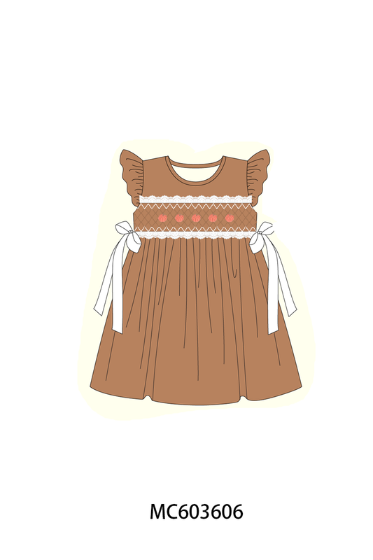 PO85 Brown pumpkin smocked lace collection - ETA  LATE AUGUST to LC