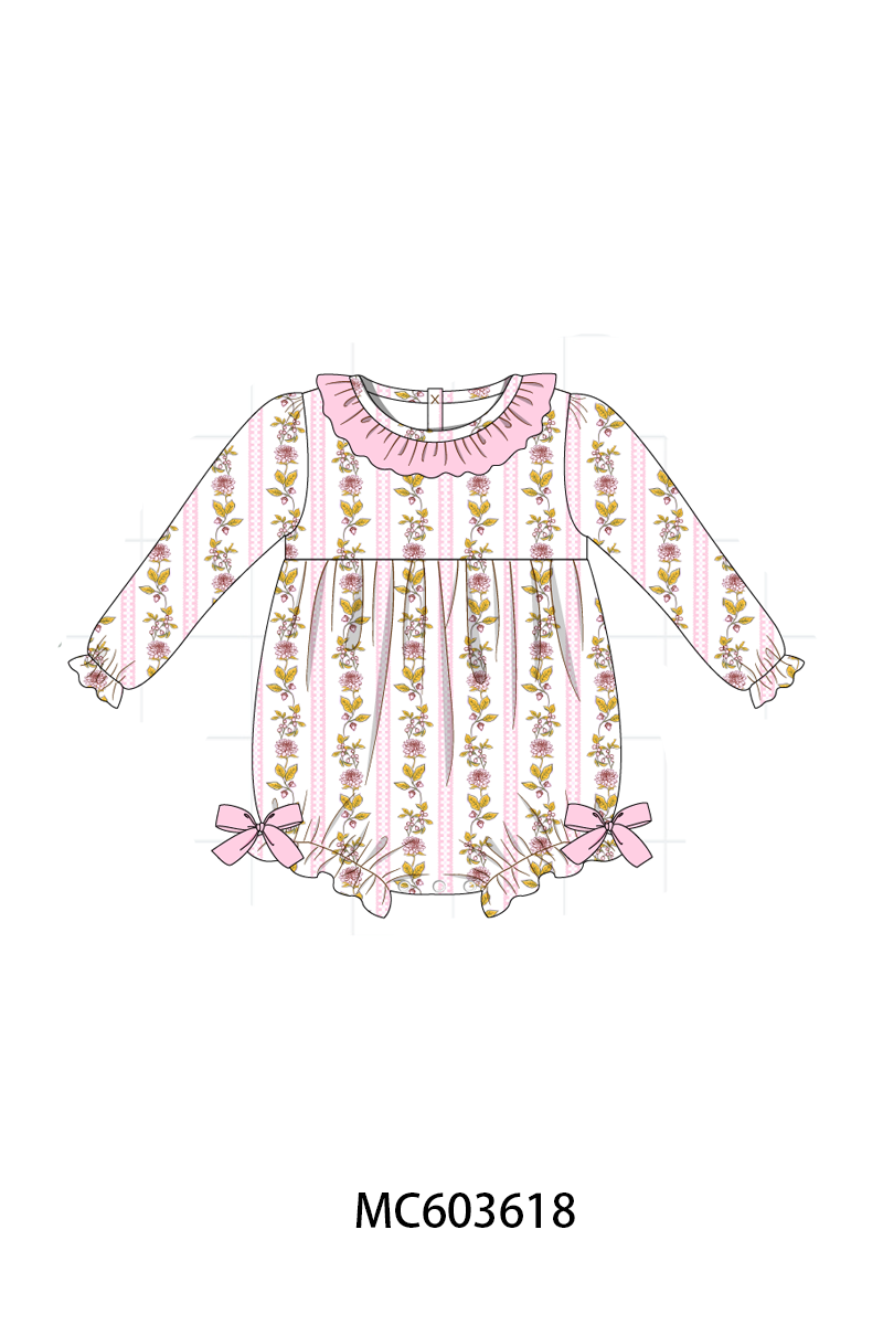 PO85 Pink rose stripe print ruffle collection - ETA  LATE AUGUST to LC