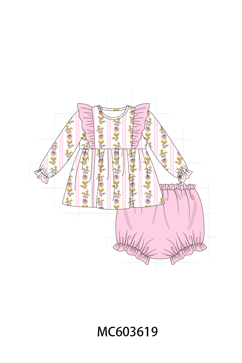 PO85 Pink rose stripe print ruffle collection - ETA  LATE AUGUST to LC
