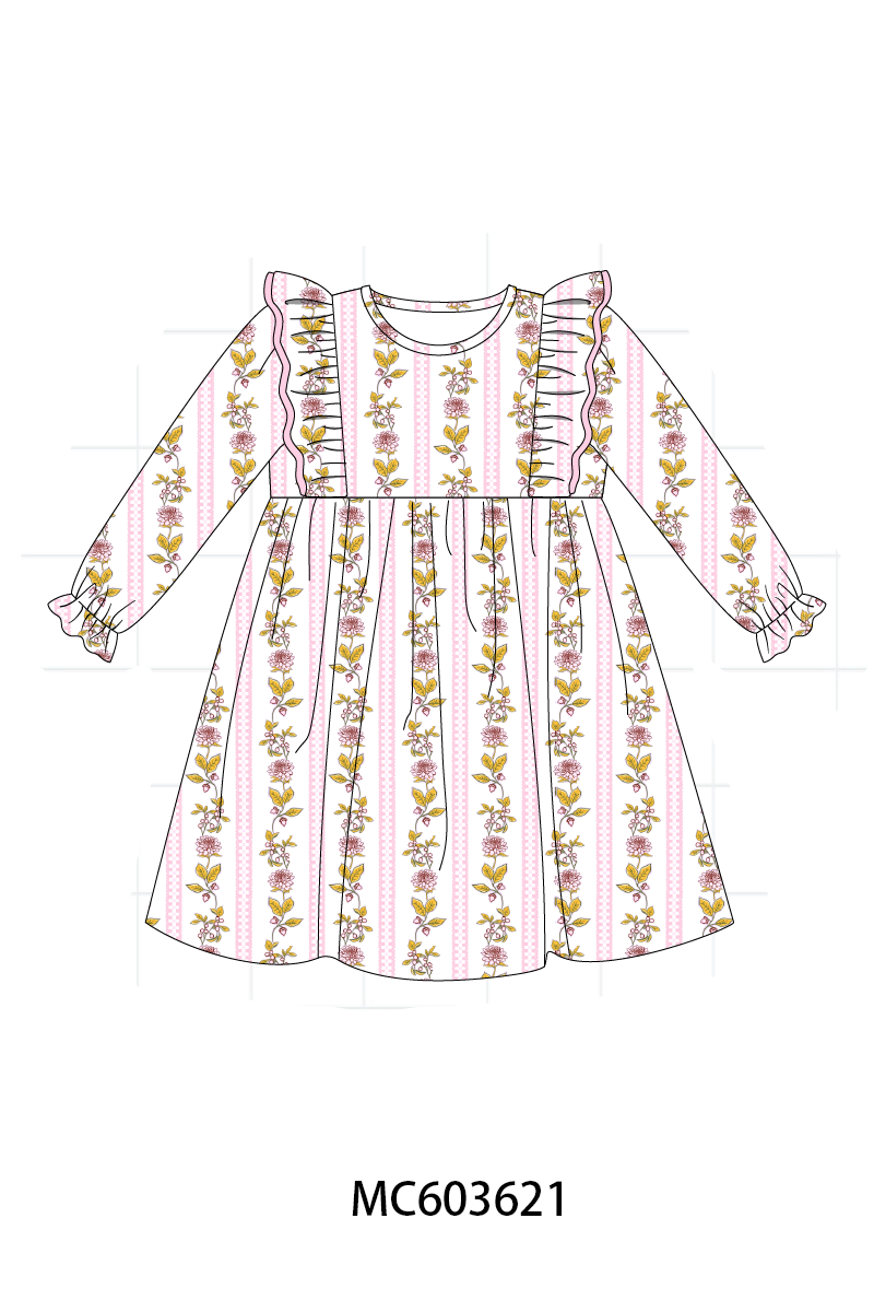 PO85 Pink rose stripe print ruffle collection - ETA  LATE AUGUST to LC